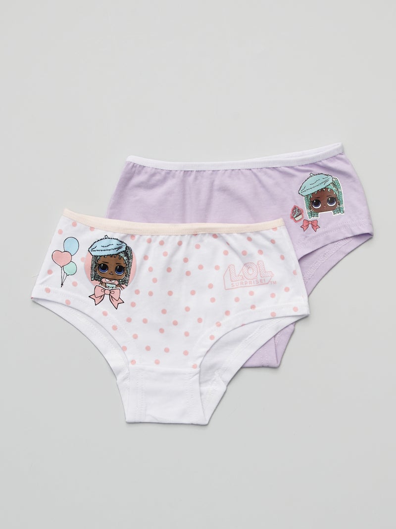 Lot de 2 shorties 'Lol Surprise' violet/blanc - Kiabi