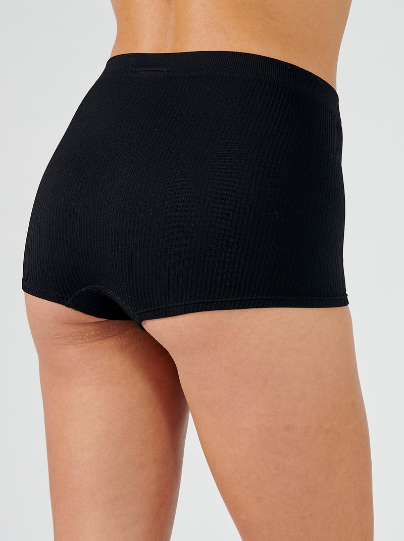 Lot de 2 shorties midi en maille - Damart Noir - Kiabi