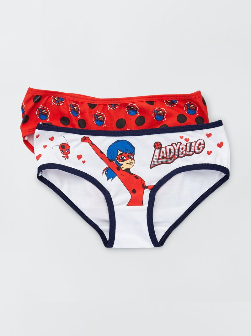 Lot de 2 shorties 'Miraculous' blanc/rouge - Kiabi
