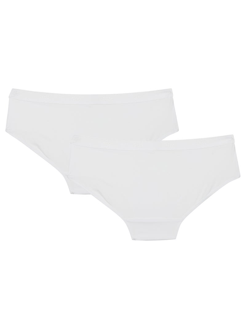 Lot de 2 Shorties polyamide élasthanne Pockets Micro Blanc - Kiabi