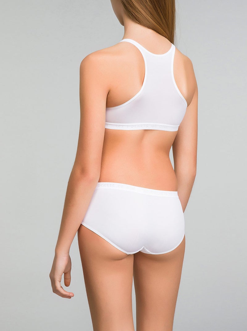 Lot de 2 Shorties polyamide élasthanne Pockets Micro Blanc - Kiabi