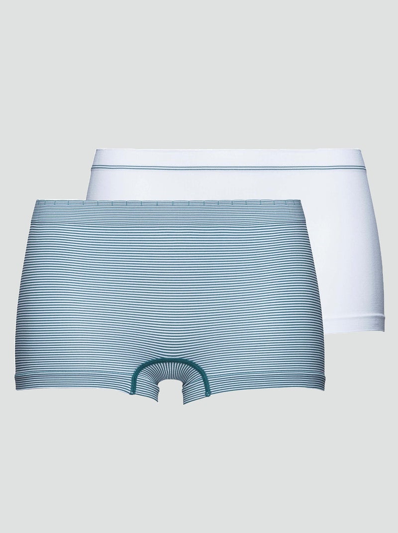 Lot de 2 shorties sans coutures 'Billet Doux' blanc/bleu - Kiabi