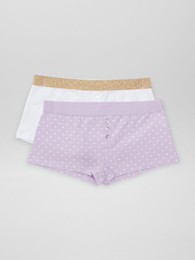 Lot de 2 shorties Violet - Kiabi