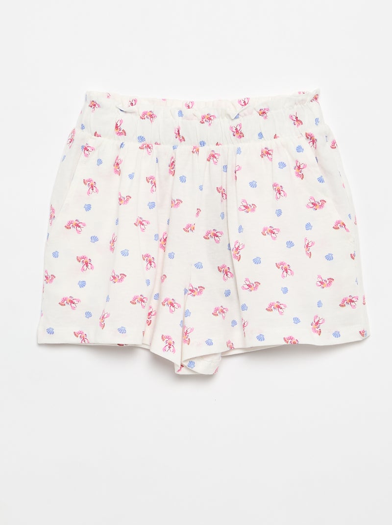 Lot de 2 shorts à la taille élastiquée Blanc - Kiabi