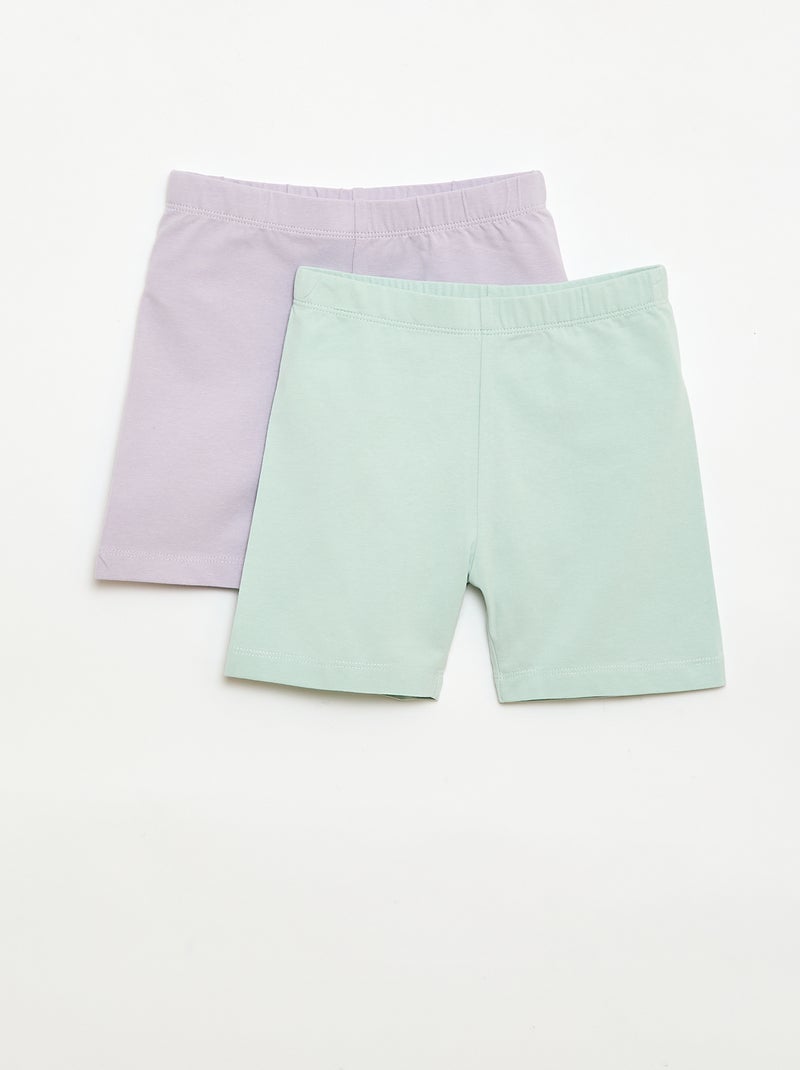 Lot de 2 shorts cyclistes Violet - Kiabi