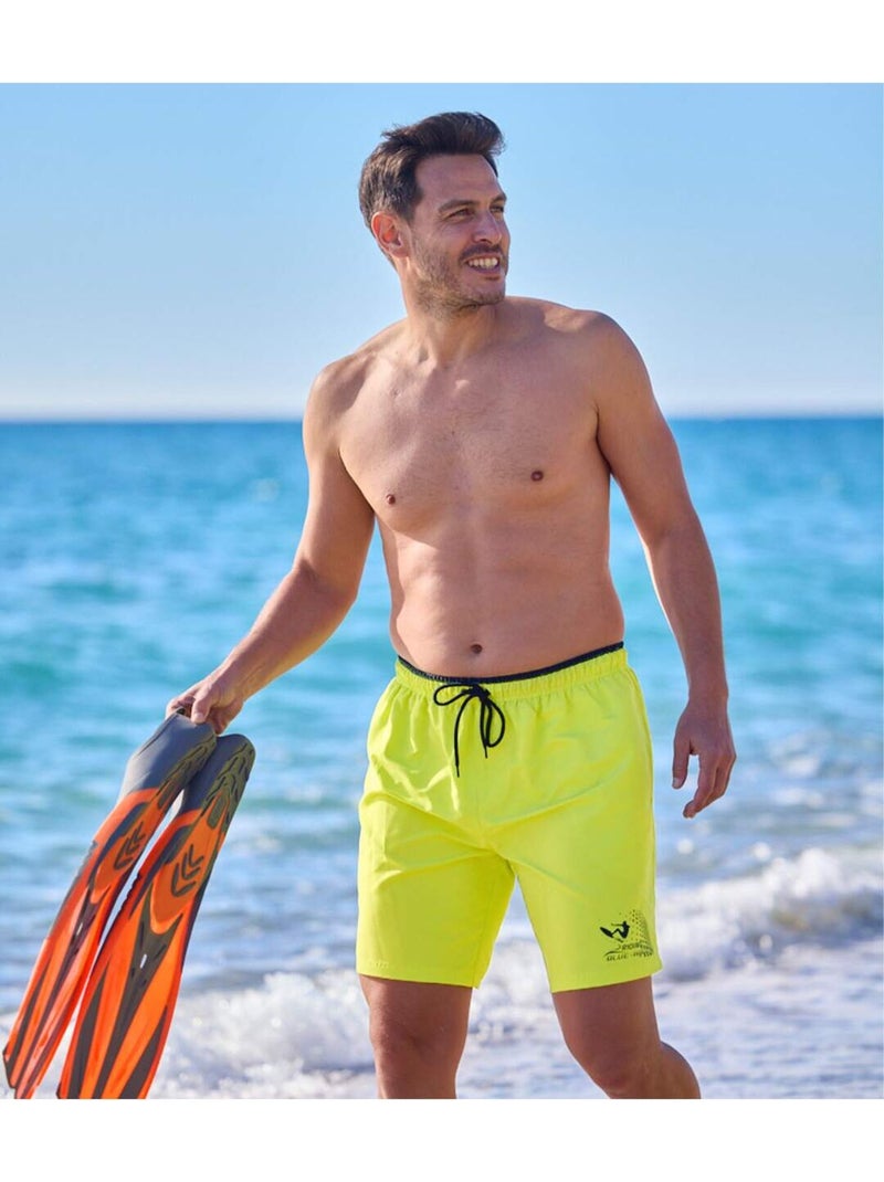 Lot de 2 Shorts de Bain Microfibre Waves   - ATLAS FOR MEN Bleu Vert - Kiabi
