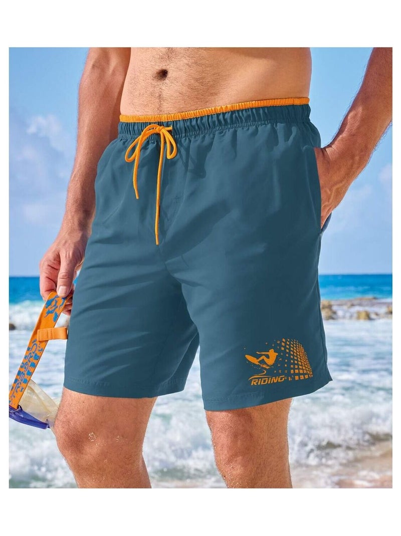 Lot de 2 Shorts de Bain Surf   - ATLAS FOR MEN Bleu Orange - Kiabi