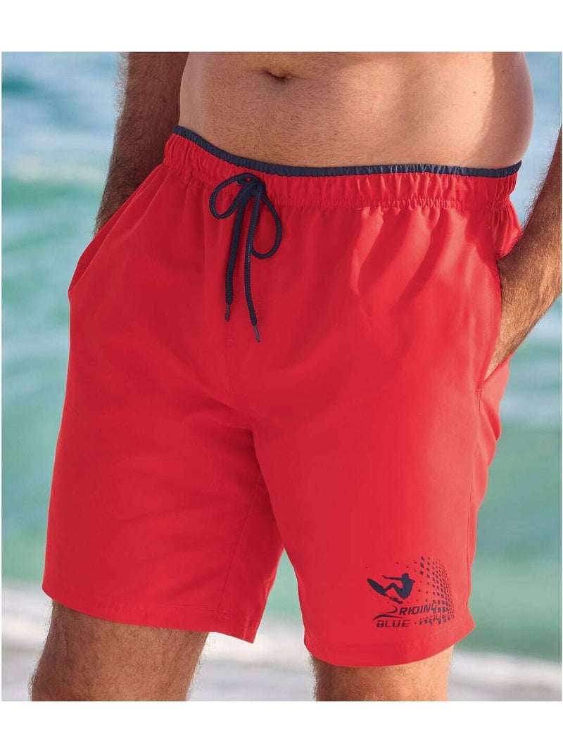 Lot de 2 Shorts de Bain Surfing   - ATLAS FOR MEN Bleu Rouge - Kiabi