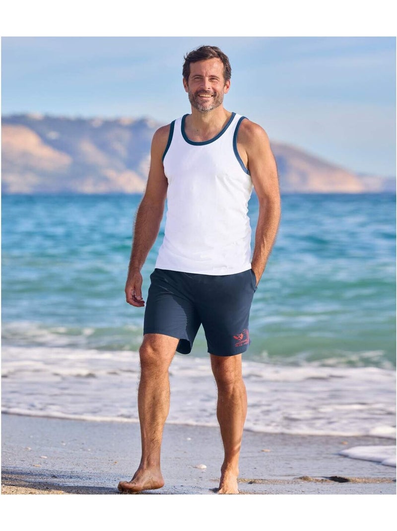 Lot de 2 Shorts de Bain Surfing   - ATLAS FOR MEN Bleu Rouge - Kiabi