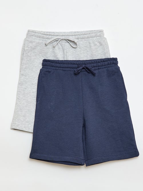 Lot de 2 shorts en coton uni - Kiabi