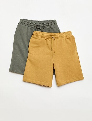 Lot de 2 shorts en coton uni