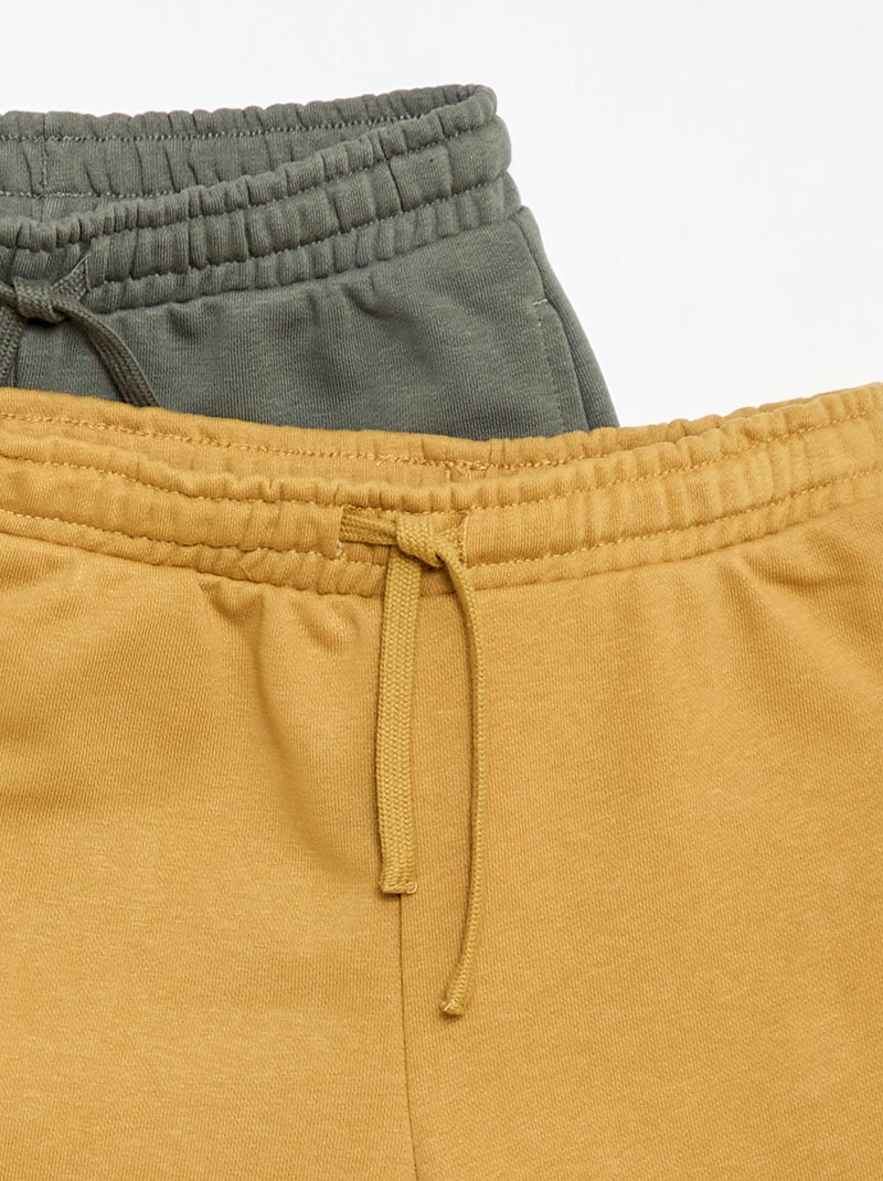 Lot de 2 shorts en coton uni Jaune - Kiabi