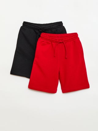 Lot de 2 shorts en coton uni