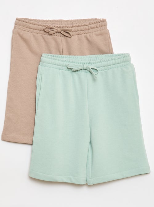 Lot de 2 shorts en coton uni - Kiabi