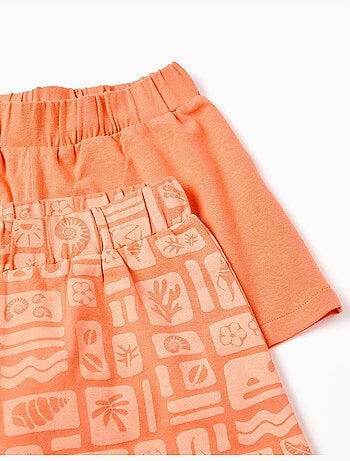 Lot de 2 shorts en coton unis et imprimés