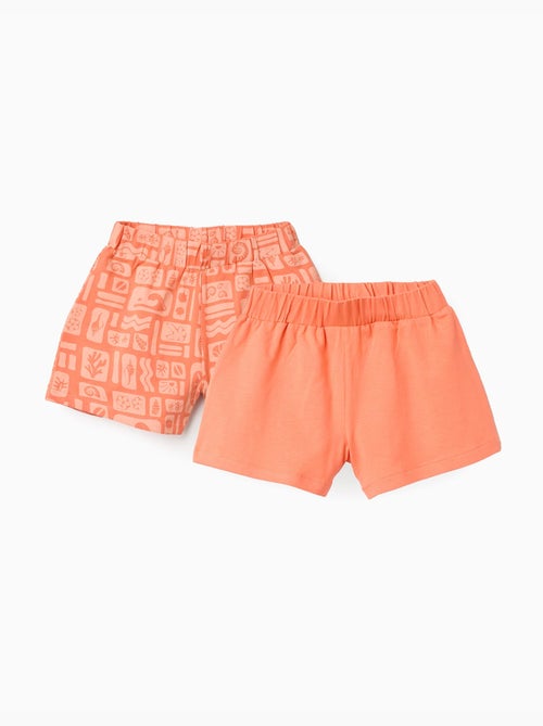 Lot de 2 shorts en coton unis et imprimés - Kiabi
