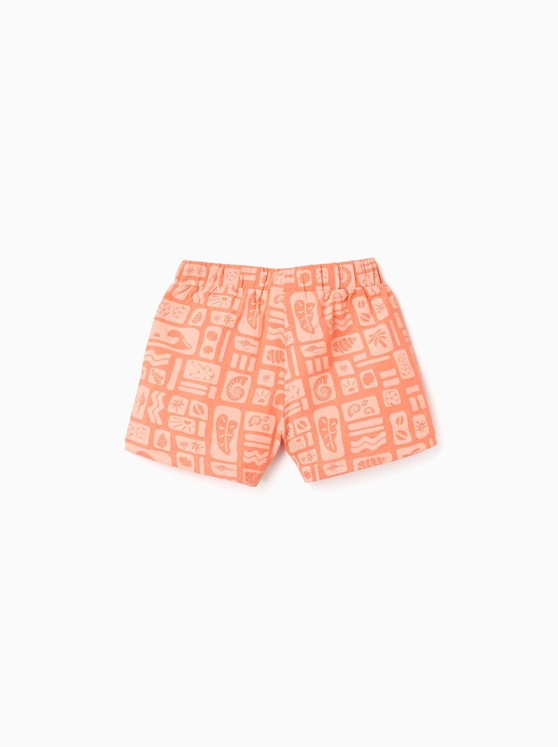 Lot de 2 shorts en coton unis et imprimés Noir Orange - Kiabi