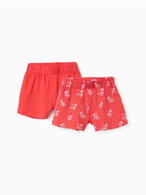 Lot de 2 shorts en coton unis et imprimés - Kiabi