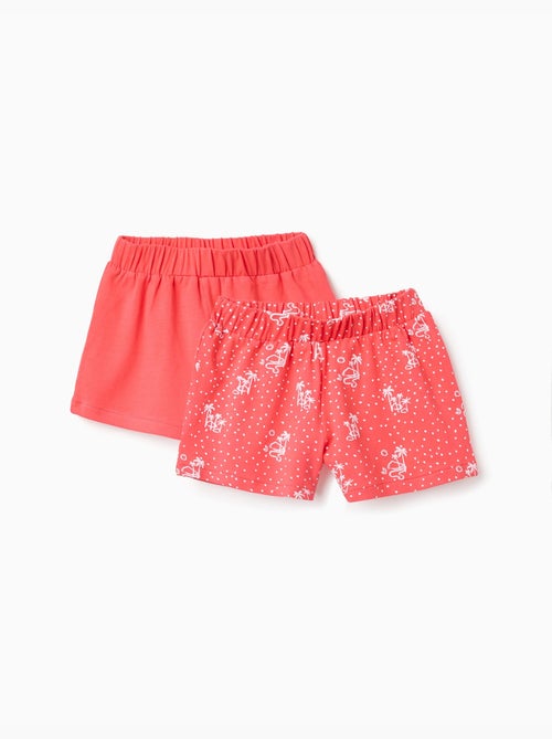 Lot de 2 shorts en coton unis et imprimés - Kiabi