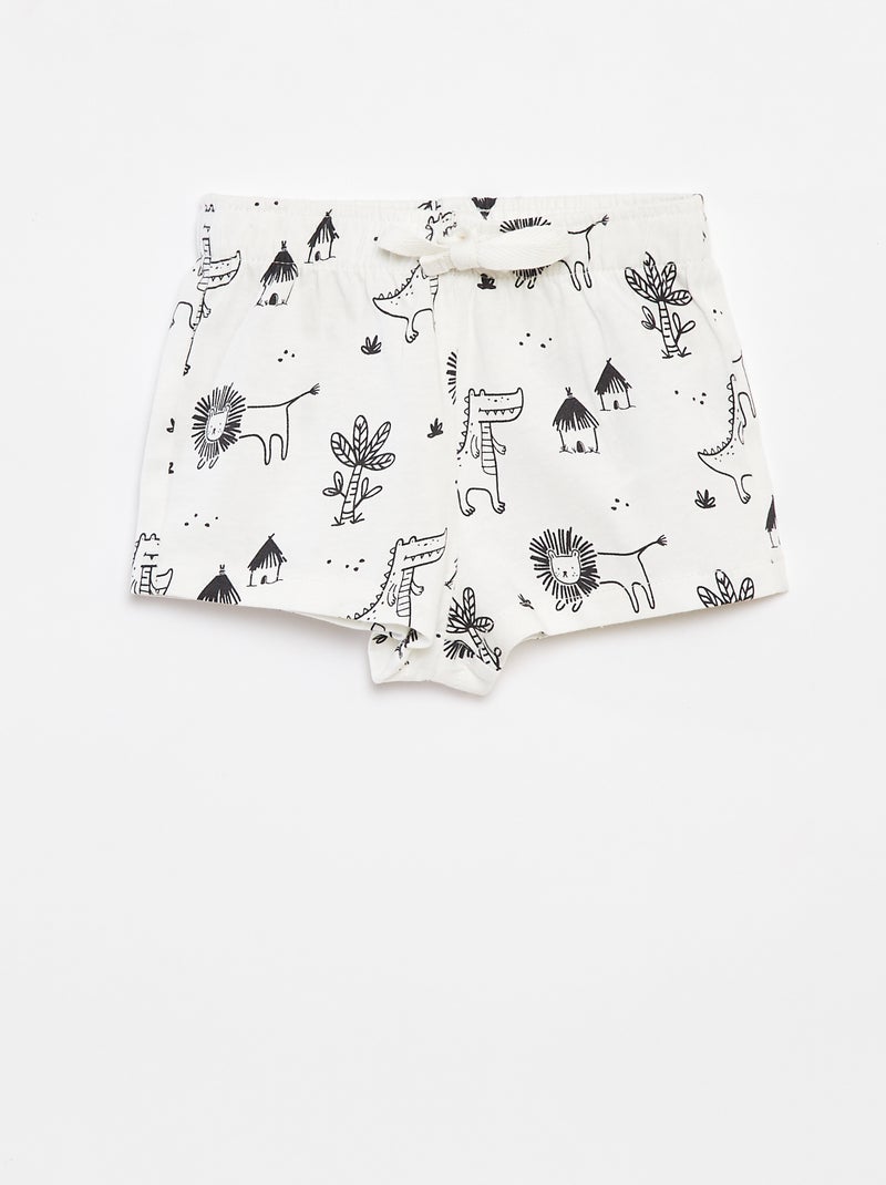 Lot de 2 Shorts en jersey - 2 pièces Blanc - Kiabi