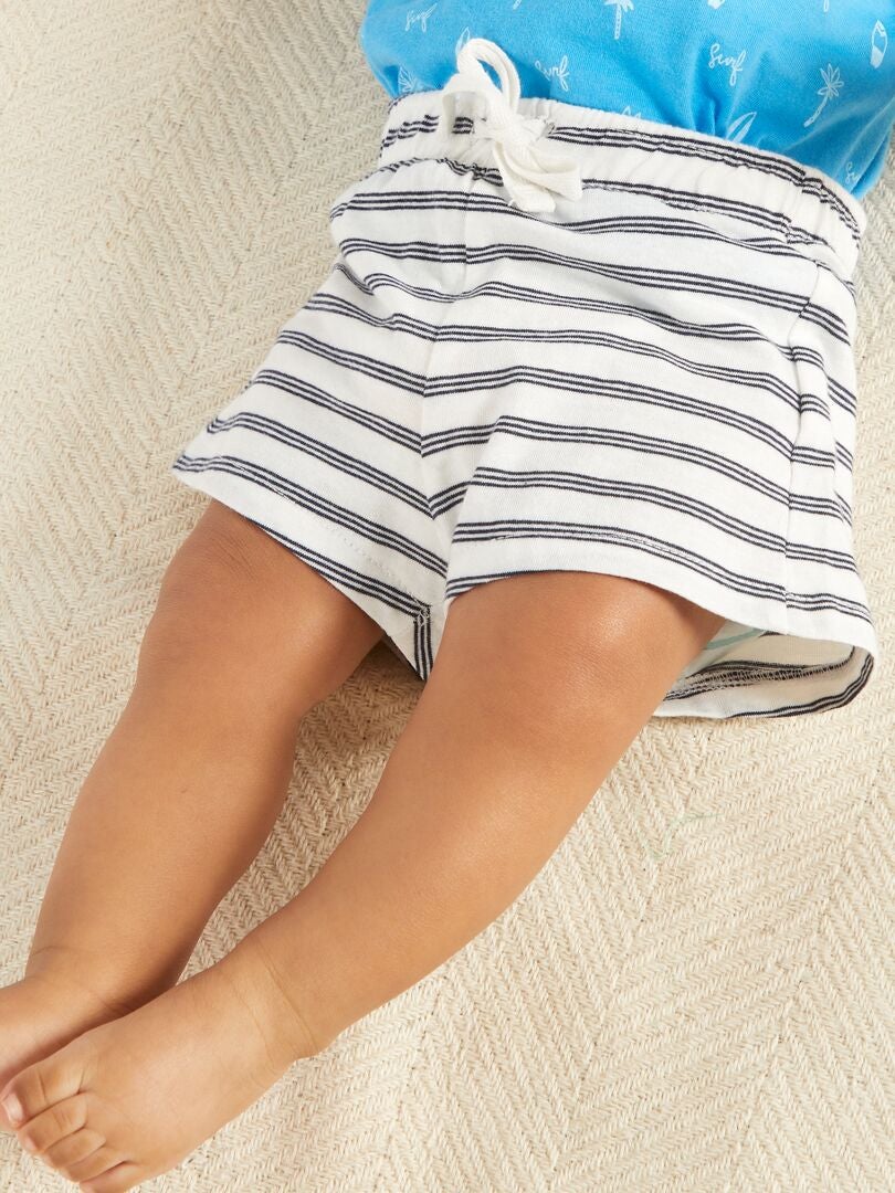 Lot de 2 shorts en jersey Blanc/rouge - Kiabi