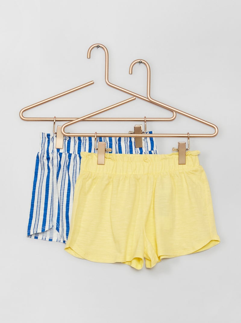 Lot de 2 shorts en jersey Bleu/jaune - Kiabi