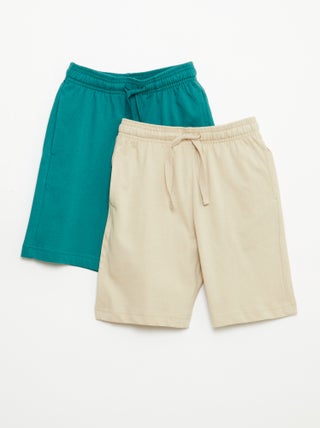 Lot de 2 shorts en jersey coton uni