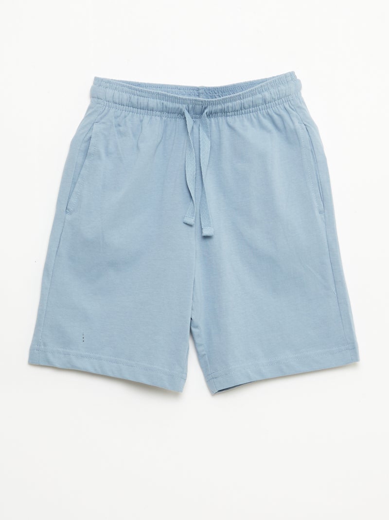 Lot de 2 shorts en jersey coton uni Bleu - Kiabi