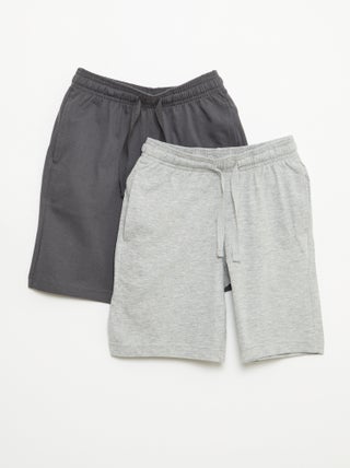 Lot de 2 shorts en jersey coton uni