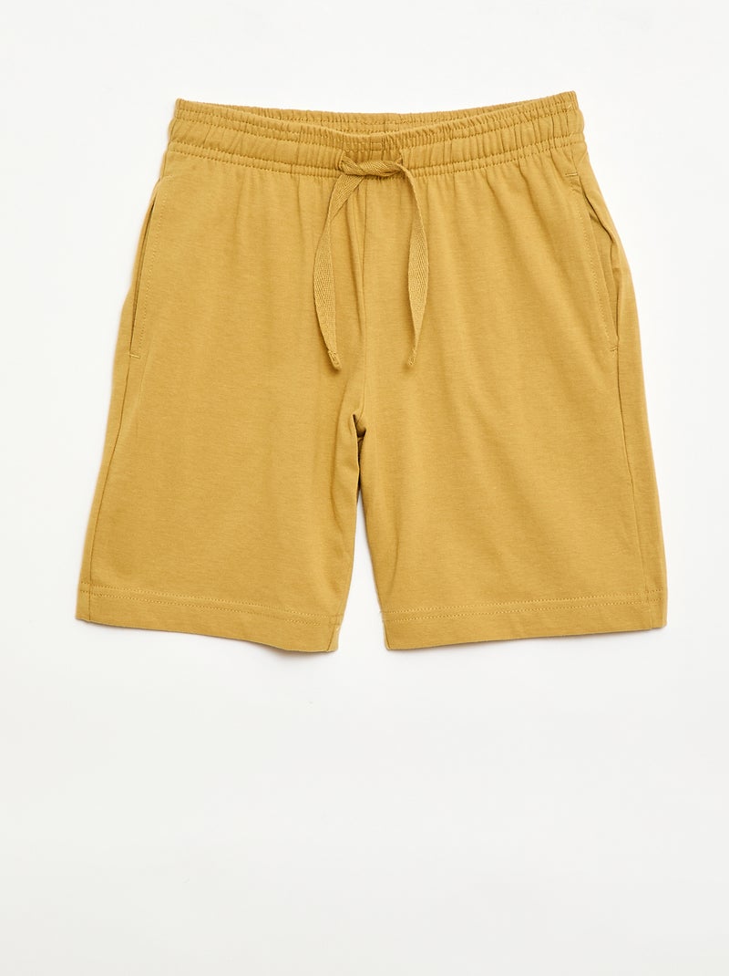 Lot de 2 shorts en jersey coton uni Jaune - Kiabi
