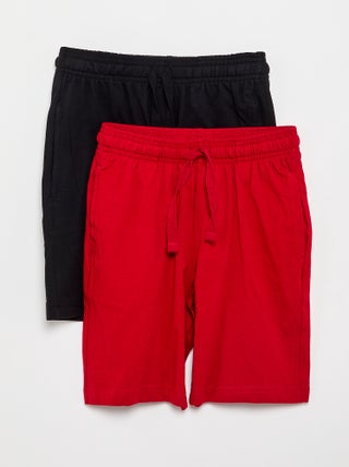 Lot de 2 shorts en jersey coton uni