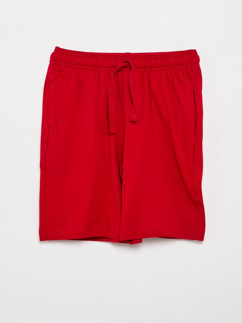 Lot de 2 shorts en jersey coton uni Noir - Kiabi
