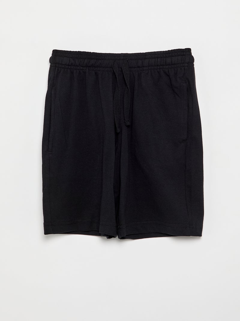 Lot de 2 shorts en jersey coton uni Noir - Kiabi