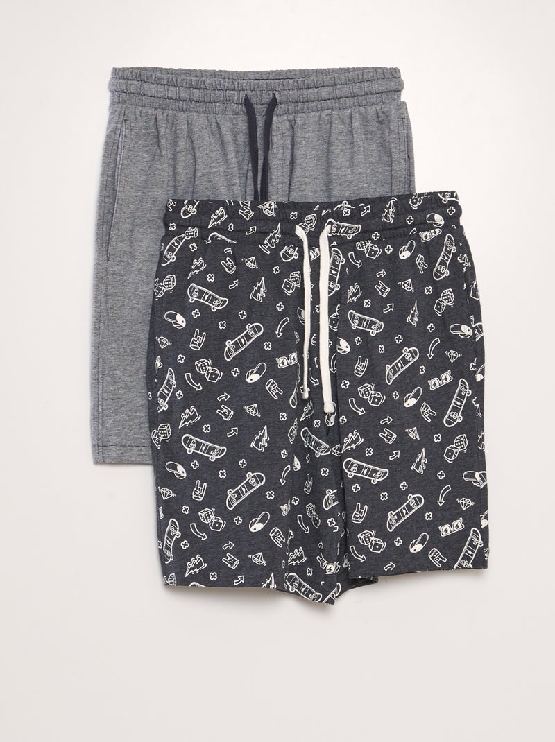 Lot de 2 shorts en jersey Gris - Kiabi