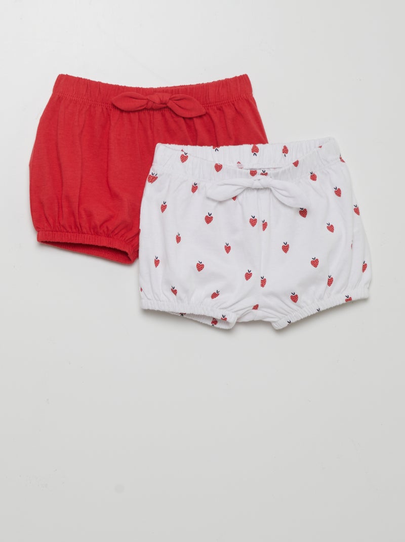 Lot de 2 shorts en jersey Rouge - Kiabi