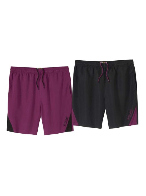 Lot de 2 Shorts Microfibre Running   - ATLAS FOR MEN - Kiabi