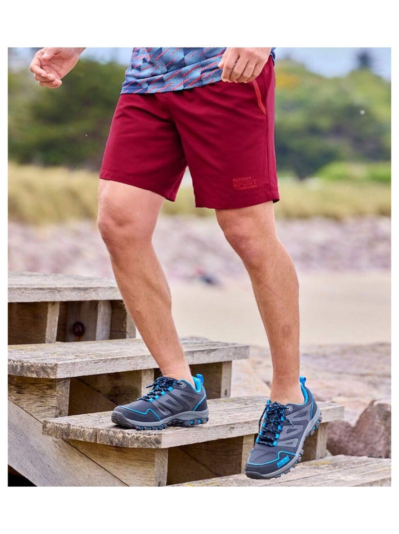 Lot de 2 Shorts Microfibre Sport  - ATLAS FOR MEN Bleu Bordeaux - Kiabi