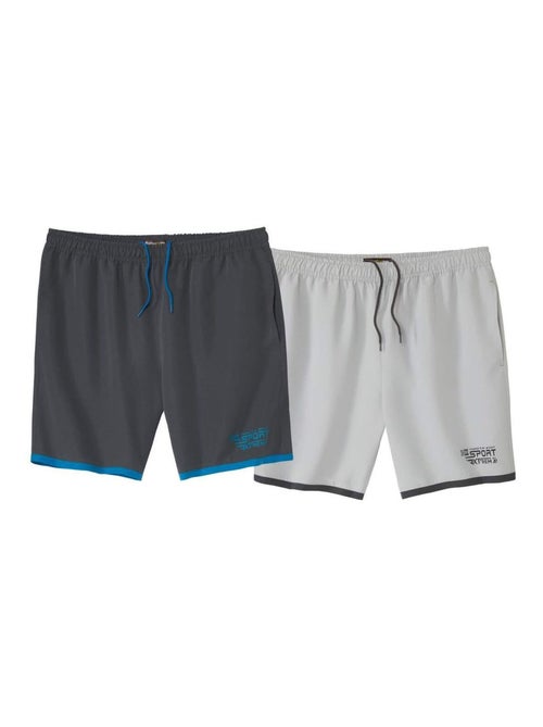 Lot de 2 Shorts Microfibre Sport   - ATLAS FOR MEN - Kiabi