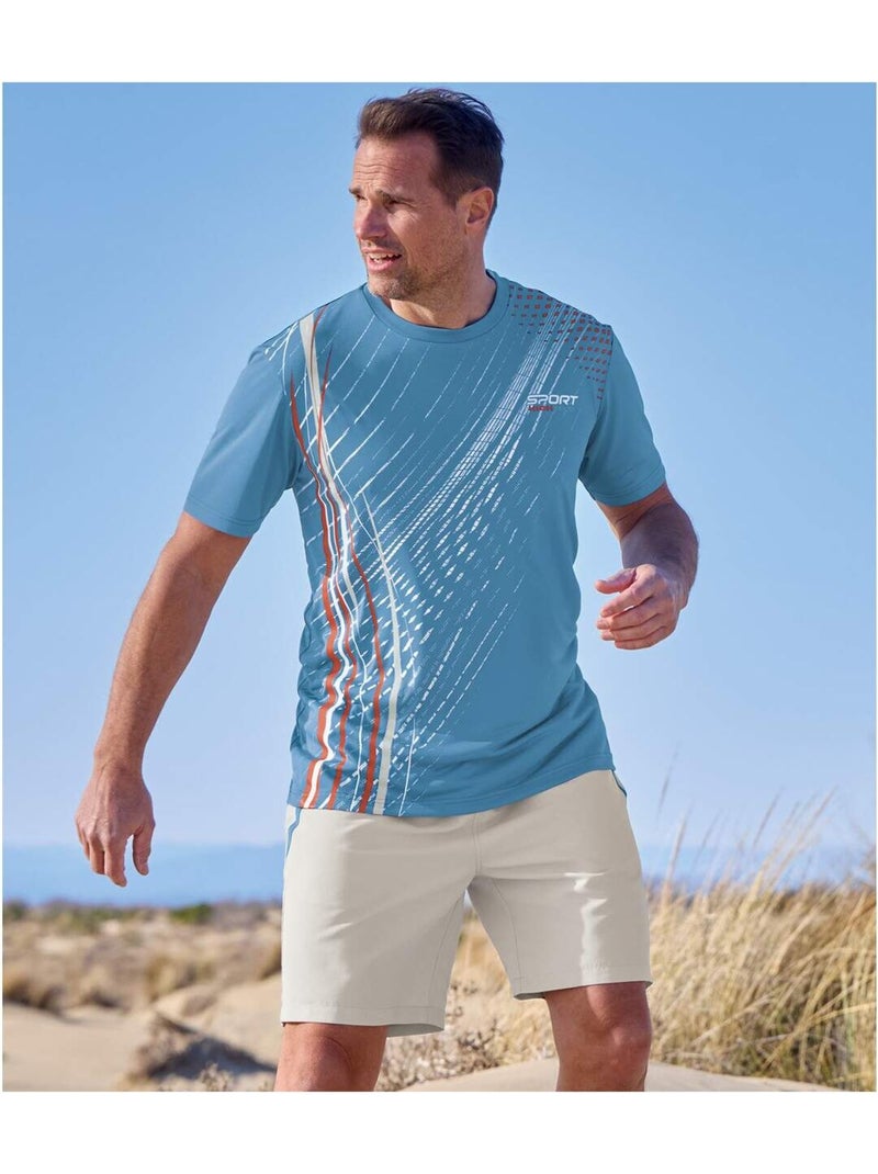 Lot de 2 Shorts Microfibre Sport Summer   - ATLAS FOR MEN Bleu Gris - Kiabi