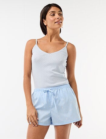 Lot de 2 shorts popeline avec cordon en coton