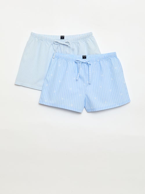 Lot de 2 shorts popeline avec cordon en coton - Kiabi