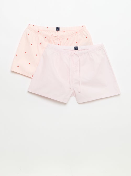 Lot de 2 shorts popeline avec cordon en coton - Kiabi