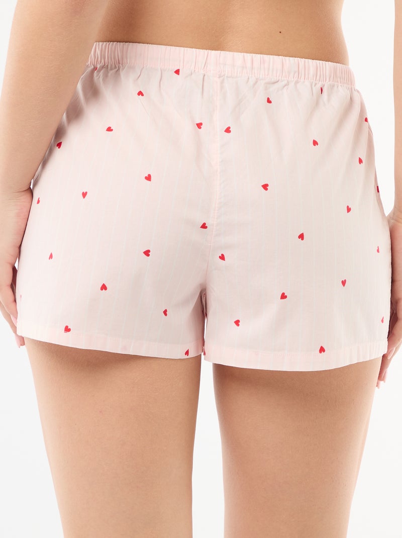 Lot de 2 shorts popeline avec cordon en coton Rose - Kiabi