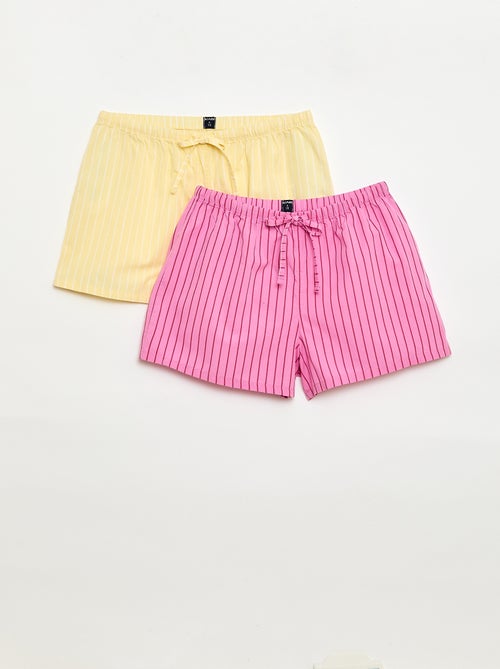 Lot de 2 shorts popeline avec cordon en coton - Kiabi