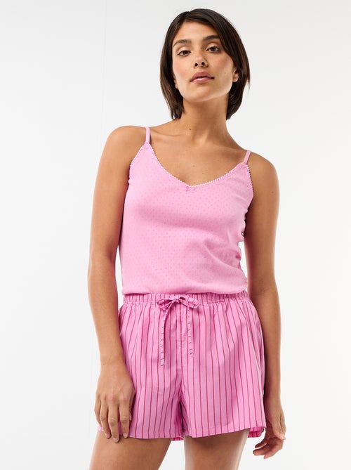 Lot de 2 shorts popeline avec cordon en coton - Kiabi