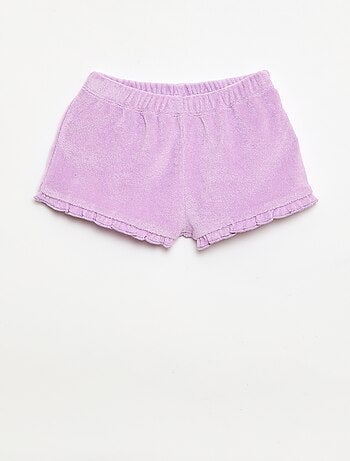 Lot de 2 shorts unis à volants en éponge