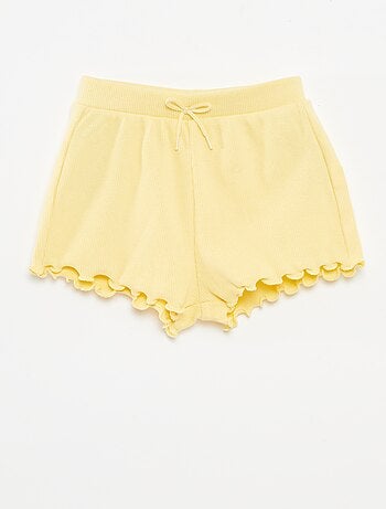Lot de 2 shorts unis en maille côtelée