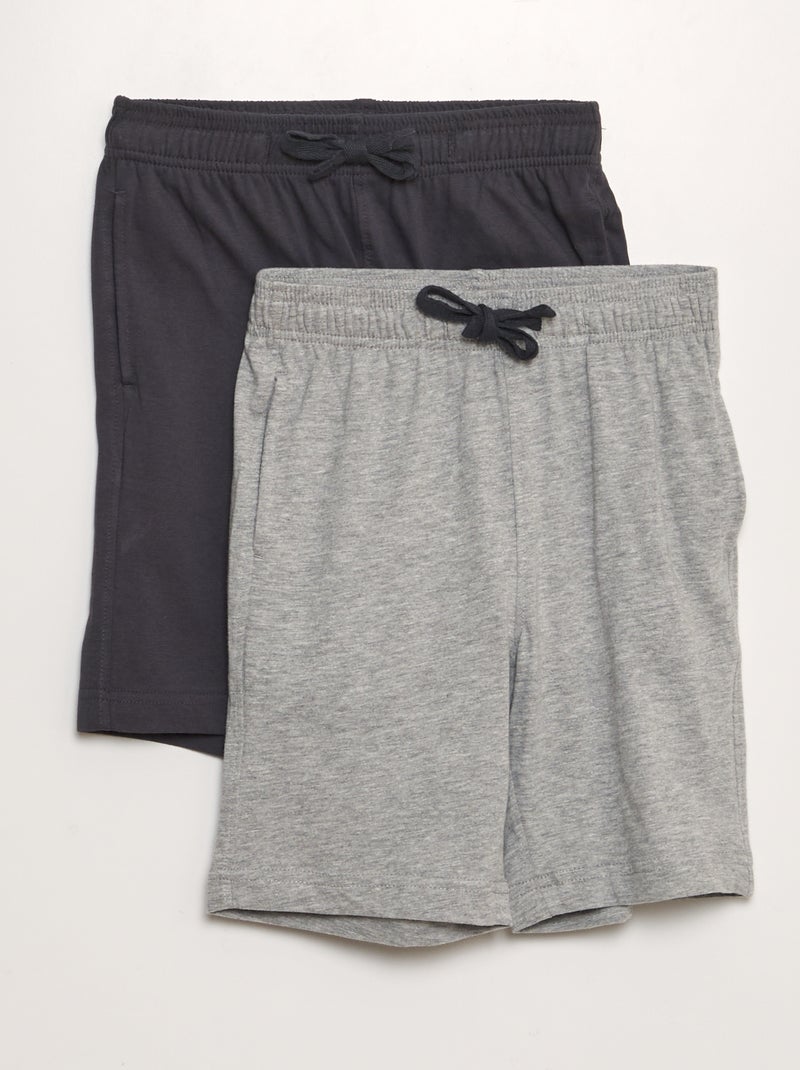 Lot de 2 shorts unis Noir - Kiabi