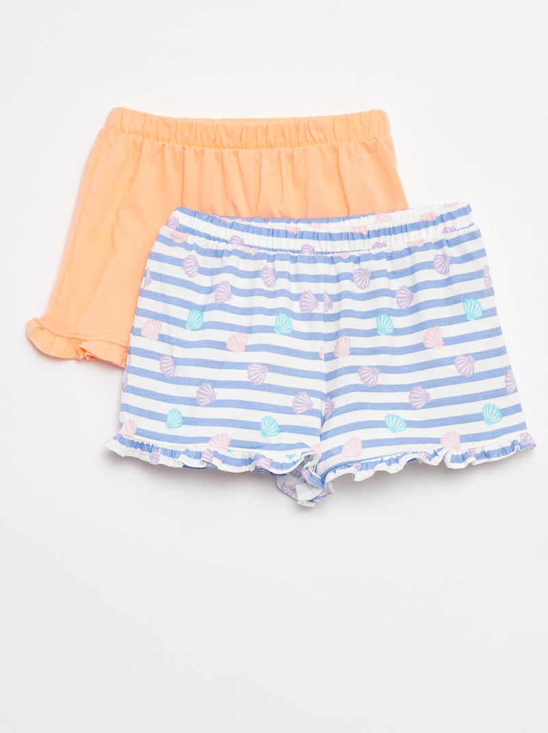 Lot de 2 shorts volantés BLEU - Kiabi