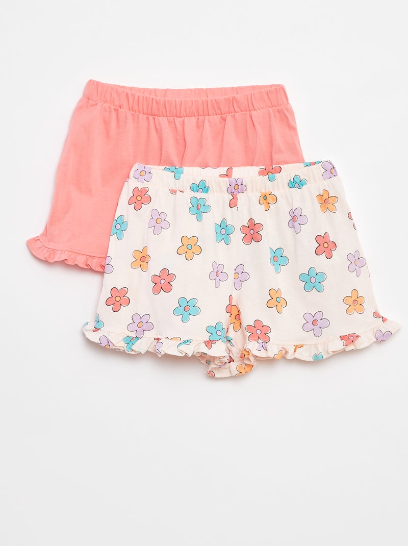 Lot de 2 shorts volantés Rose - Kiabi